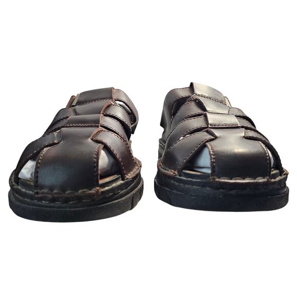 Hunter\'s Bay Leather Collection Men\'s Fisherman\'s Sandals, Brown, Size 11